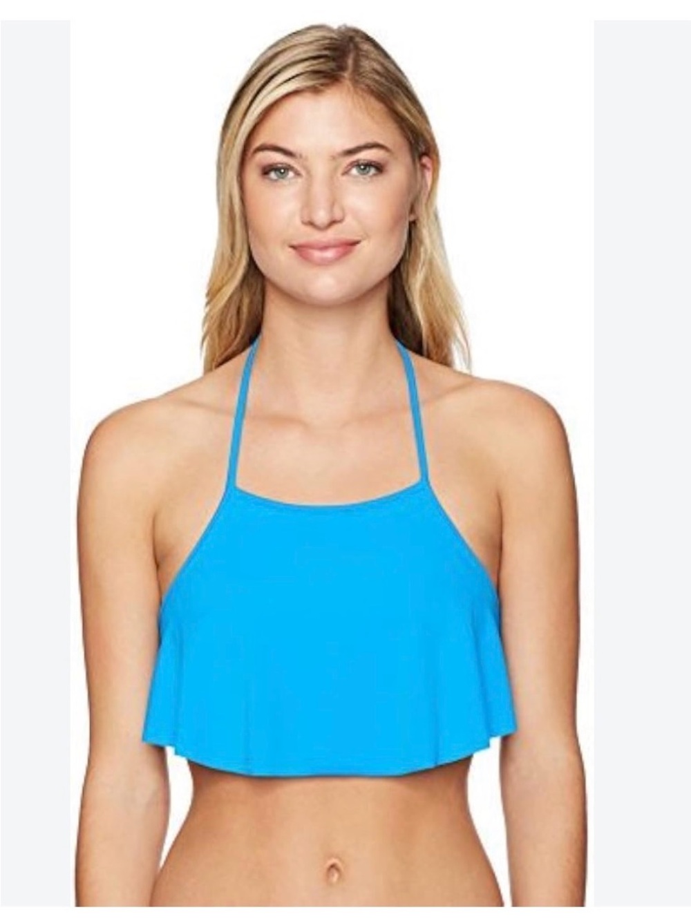Milly Cabana Bright Blue Halter Crop Top - Women's Swim Top